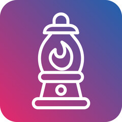 Camping Lamp Icon Style