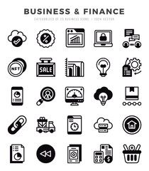 Set of Business & Finance icons. Vector Illustration.