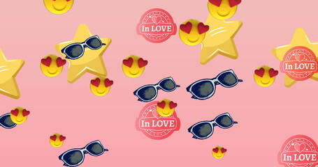 Obraz premium Image of stars and glasses on pink background