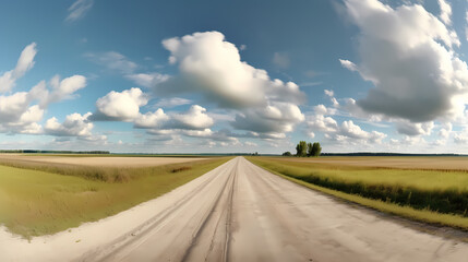 Road illustration, aerial view of road curves around beautiful scenery