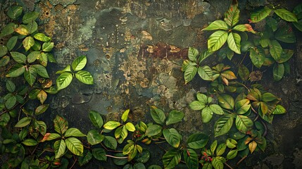 green plants on a wall art in the forest wallpaper background, in the style of realism with surrealistic elements, aerial view, baroque-inspired chiaroscuro, sony alpha a7 iii, enigmatic tropics, anal
