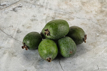 Fresh sweet juicy ripe feijoa