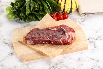 Raw rib eye beef premium steak