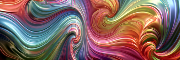 Fototapeta premium Swirling colors in a fluid abstract pattern.