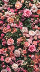 background of many roses