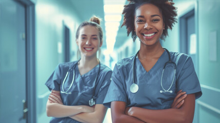Fototapeta premium Group of young doctors smiling 