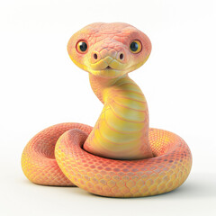 Fototapeta premium snake in 3d style on the white background