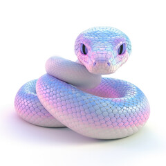 Fototapeta premium snake in 3d style on the white background 