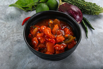 Chinese cuisine - Prawn sweet and sour sauce