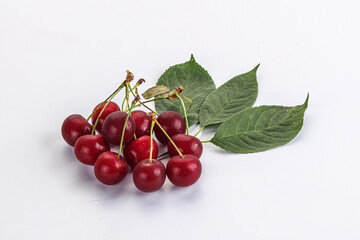 Ripe sweet juicy cherry heap