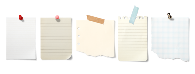 壁に貼られた、様々な形の紙片のテクスチャー