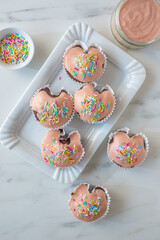 sweet home made chocolate strawberry cupcakes