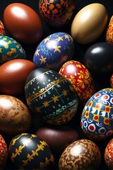 Fototapeta na wymiar Vibrant spheres of joy and new beginnings, nestled in a whimsical spring background, waiting to be adorned with artistic expressions for the easter holiday