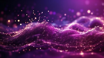 A mesmerizing fusion of vibrant purple and magenta hues flow gracefully in wavy lines, evoking a sense of dreamy enchantment and ethereal beauty