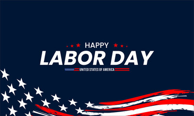  USA Labor Day Banner and poster template.USA labor day celebration with american flag . vektor ilustration