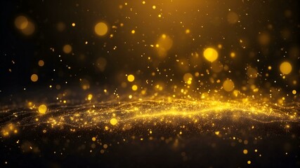 Fototapeta na wymiar A dazzling gold light illuminates the dark night, casting a warm amber glow over the outdoor scene, background