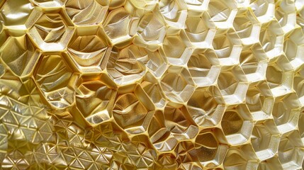 Honeycomb patterns, natures perfect geometry, golden and intricate