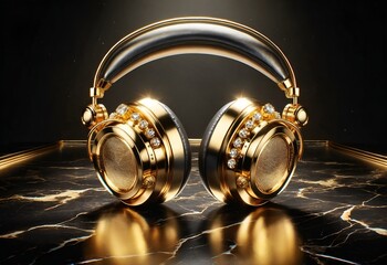 headphones entirely crafted from gold