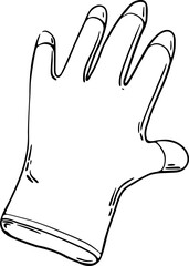 sketch gardening glove hand drawn