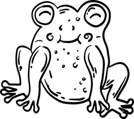 sketch frog animal hand drawn