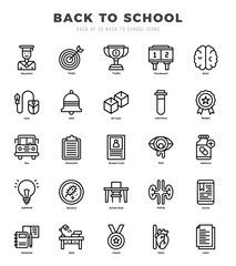 Back To School Lineal icons. Vector Lineal illustration.