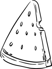 sketch watermelon hand drawn