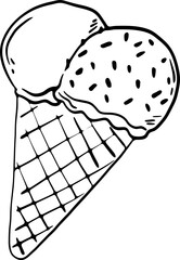 sketch ice cream hand drawn