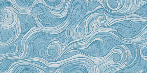 Sea water ocean wave vector background. Blue water ocean sea wave seamless background. Water  ocean wave white and soft blue aqua, teal texture.
