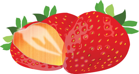 strawberry on white background