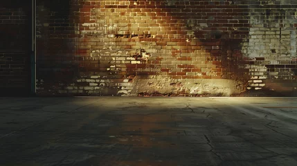Foto op Canvas street wall background ,Industrial background, empty grunge urban street with warehouse brick wall : Generative AI © Generative AI