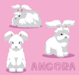 Rabbit Angora Cartoon Vector Illustration