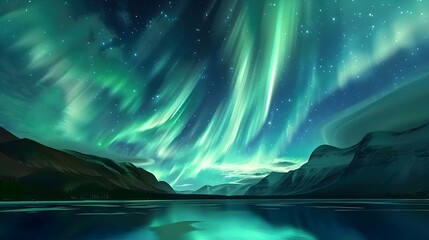Scenery of aurora borealis in night sky