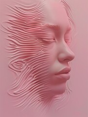 Fototapeta na wymiar A beautifully crafted pastel pink abstract with a textured 3d wave pattern that evokes a sense of flow