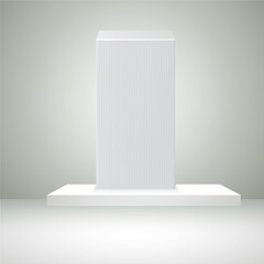 White rectangle textured pedestal isolated, Plinth, Product mockup, Product display