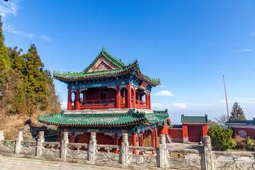 Tianmenshan temple on the top of Tianmen mountain. Tianmen mountain national park, Zhangjiajie, Hunan province, China