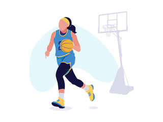Obraz premium Girl playing basketball