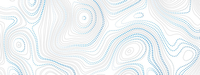Fototapeta na wymiar Abstract wavy topographic doted line map. Abstract wavy and curved doted lines background. Abstract geometric topographic contour map background. Vector illustration.