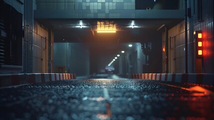 Dark parking place - bridge : Generative AI