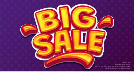 vector realistic big sale 3d bold text effect