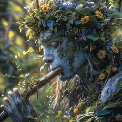 Morning dew on a fauns flute each note releasing magical spores that sprout fantastical flora
