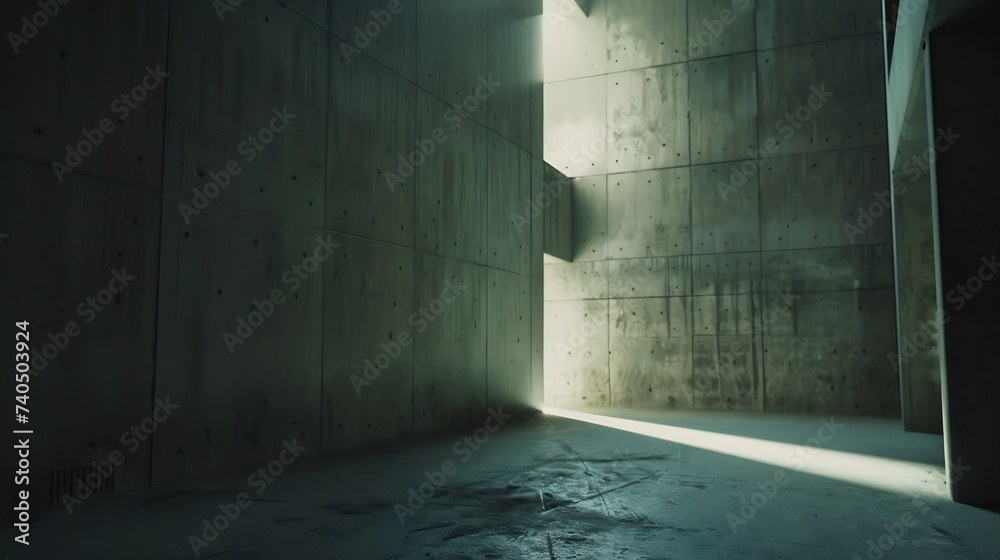 Aufkleber empty room with concrete walls : generative ai