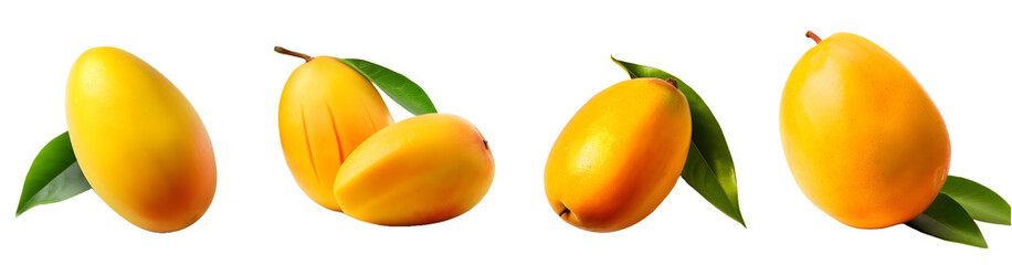 Fresh mango isolated on a transparent PNG background, white background , Generative Ai