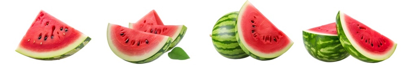 watermelon isolated on a transparent PNG background, white background , Generative Ai
