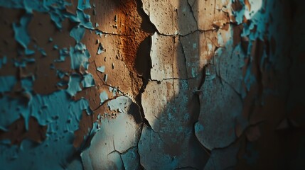 Old Rusty wall with the paint peeling off : Generative AI