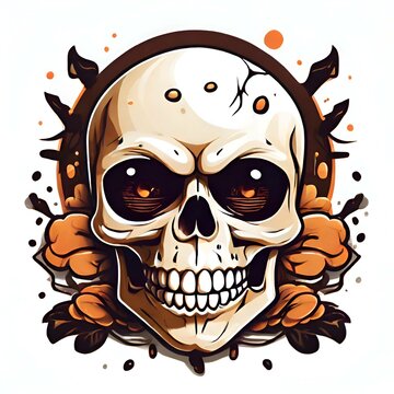 Cute and scary cartoon skull pictures, stickers, t-shirts.