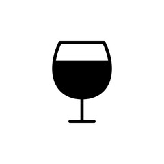 Wine glass icon. Modern wineglass symbol illustration. Flat stemware pictogram. Vector beverage sign template