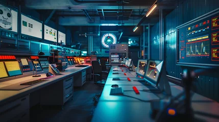  An overview of the controle room at an industrial area : Generative AI © Generative AI