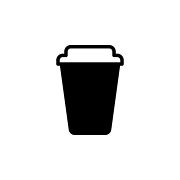 Vector coffee to go icon template. Drink concept for take away, cafe, bar, restaurant, stall. Modern disposable cup logo background. Simple takeout drink symbol illustration