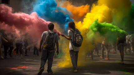 Holi, the festival of colors, India.