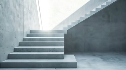 Fototapeta na wymiar Concrete stairs in the building : Generative AI